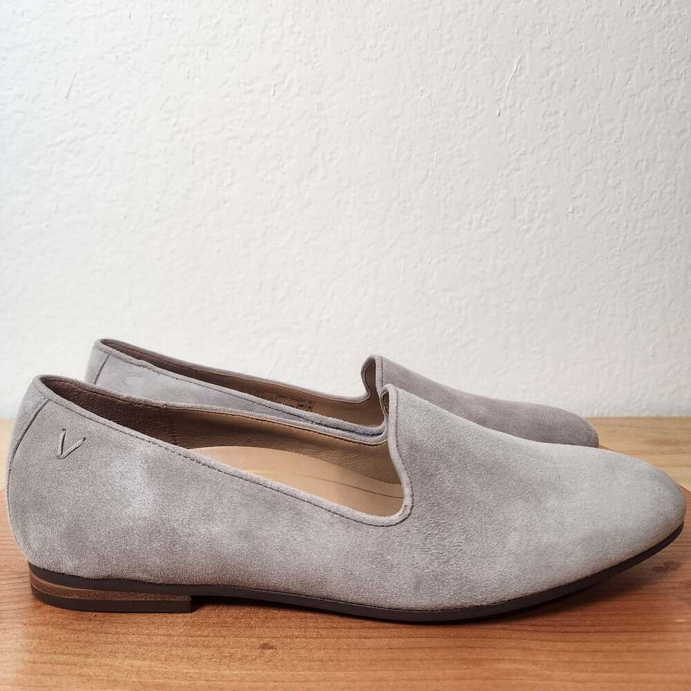 Vionic Willa Shoes Womens Size 9 Gray Suede Flat Loafers Comfort Slip On